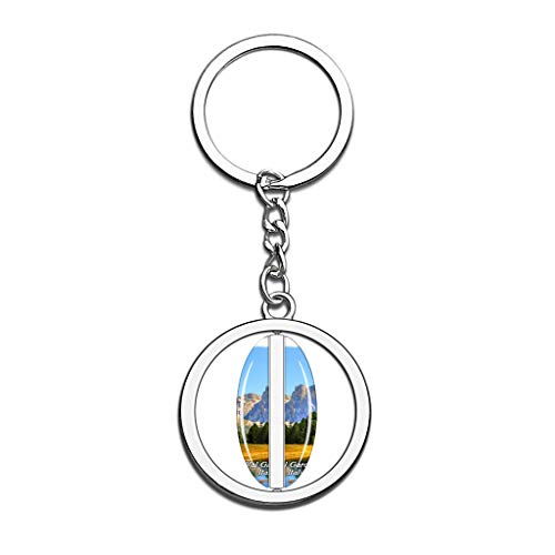 Hqiyaols Keychain Italia Val Gardena Cristal Girar Acero Inoxidable Llavero Viajes Ciudad Recuerdo Llavero