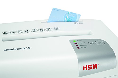HSM shredstar X10 - Destructora de documentos, 4x5x30 mm, color blanco plata