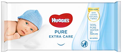Huggies Pure Extra Care Toallitas para Bebé - 1 caja con 4 paquetes (3 x 56 toallitas por paquete)