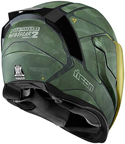 Icon Airflite Battlescar 2 - Casco Integral, Color Verde Mate