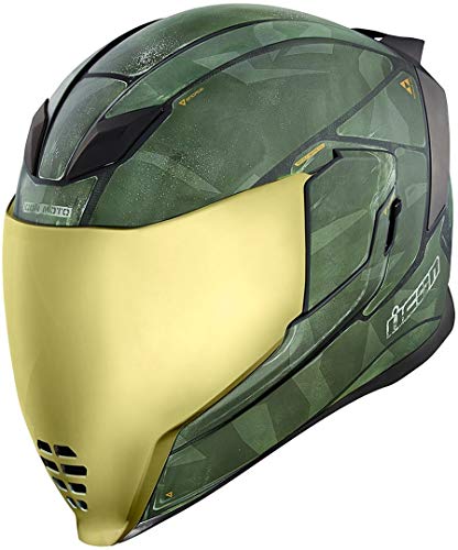 Icon Airflite Battlescar 2 - Casco Integral, Color Verde Mate