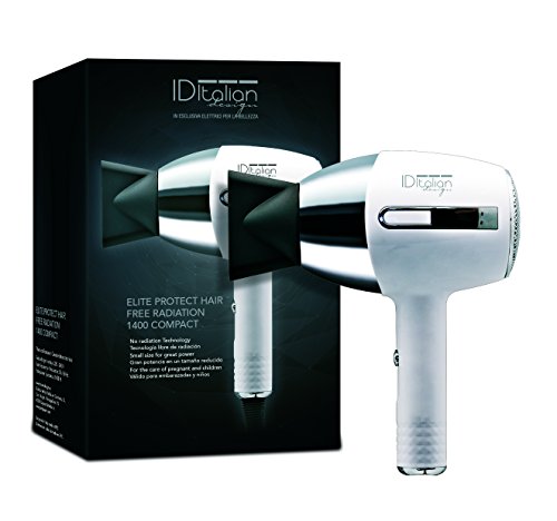 ID Italian Design - Secador de Pelo Pequeño 2 Modos de Calor, 2 Velocidades de Color Blanco - 1400W 