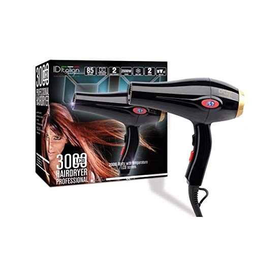 ID Italian Design - Secador de Pelo Profesional 2000W, Negro