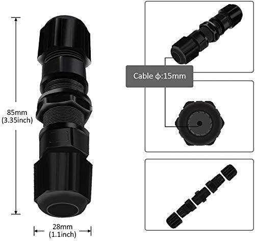 iHaospace RJ45 Waterproof Connector, Female to Female, Panel Mount, Cat 6, Cat 5, Cat 5E, M20 IP65 Ethernet LAN Cable Coupler