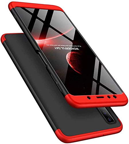 IMEIKONST Samsung A7 2018 Funda 3 in 1 Ultra Slim Design PC Hard Cubierta 360 Grados Protección Anti-Shock Anti-Scratch Caso Cover Carcasa para Samsung Galaxy A7 2018. 3 in 1 Black + Red AR