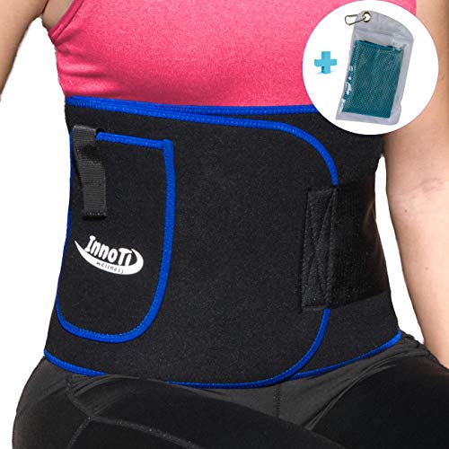 InnoTi Faja Reductora Adelgazante de Neopreno para Mujer y Hombre - Cinturón Lumbar Reductor de Cintura y Abdomen para Gimnasio, Fitness y Deporte - Faja Lumbar Abdominal de Sudoración y Efecto Sauna