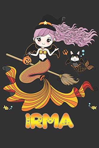 Irma: Irma Halloween Beautiful Mermaid Witch, Create An Emotional Moment For Irma?, Show Irma You Care With This Personal Custom Gift With Irma's Very Own Planner Calendar Notebook Journal