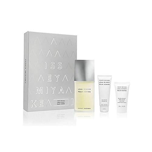 Issey Miyake L'Eau D'Issey Homme Lote Agua de Colonia Vaporizador, Gel de Ducha y Bálsamo para Después del Afeitado - 250 ml