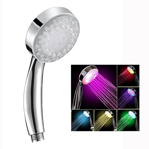 Itian Ducha de mano, ducha fija - Cabeza de Ducha 4 Unidades LED 7 Colores Cambia Automáticamente