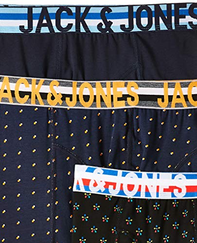 Jack & Jones Jachenrik Trunks 3 Pack Noos Bóxer, Multicolor (Black Detail: Navy Blazer & Navy Blazer), Large para Hombre