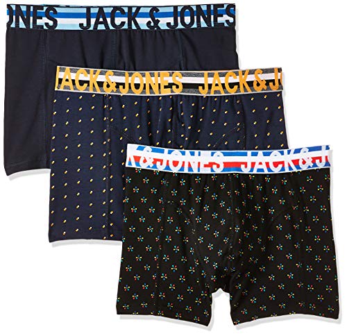 Jack & Jones Jachenrik Trunks 3 Pack Noos Bóxer, Multicolor (Black Detail: Navy Blazer & Navy Blazer), Large para Hombre