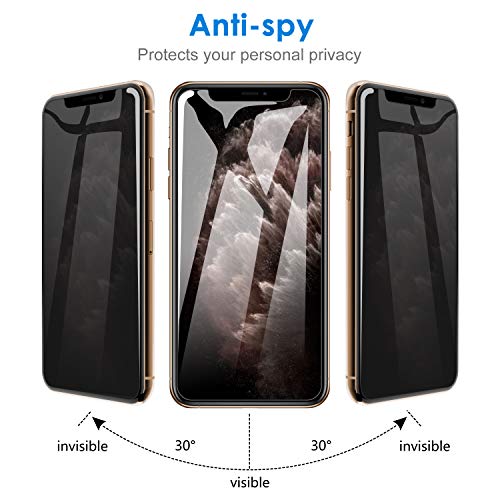 JETech Protector Pantalla de Privacidad Compatible iPhone 11 Pro, iPhone XS y iPhone X 5,8", Anti Spy Cristal Templado, 2 Unidades