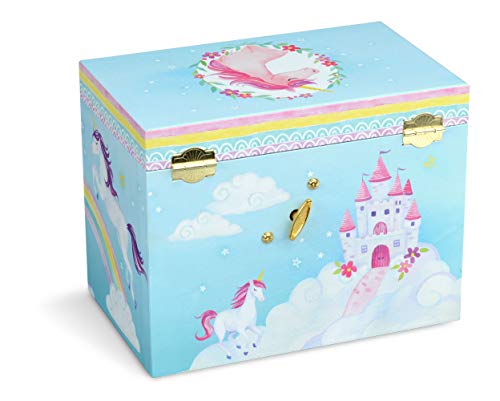 Jewelkeeper - Caja Musical de Almacenamiento de Joyas Grande, Arco Iris con Unicornio y Cuatro cajones extraíbles - Melodía The Unicorn