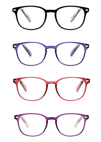 JM Gafas de Lectura Conjunto de 4 Calidad Bisagras de Resorte Hombre Mujer Anteojos Para Leer +2.0 Color Mixto
