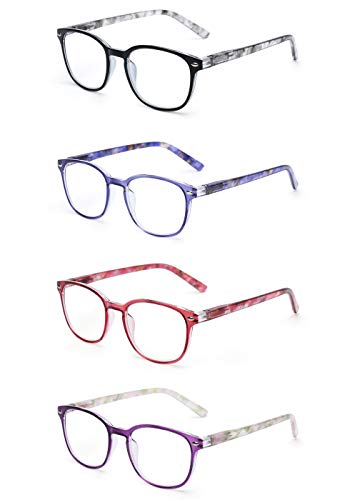 JM Gafas de Lectura Conjunto de 4 Calidad Bisagras de Resorte Hombre Mujer Anteojos Para Leer +2.0 Color Mixto