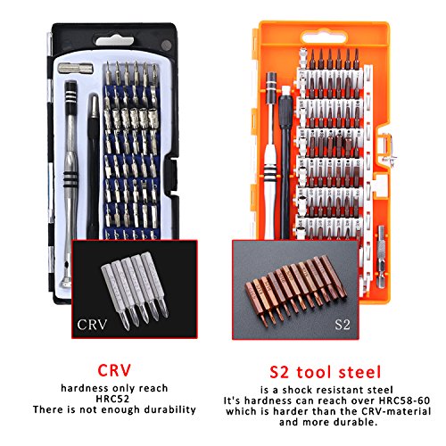 Juego de Destornilladores, 60 en 1 S2 Acero Destornilladores Precisión, Kit Destornilladores Precision con 56 Bits, Smartphone, PC, iPhone, Ordenador, macbook, iPad, Tableta,Otros electrónicos