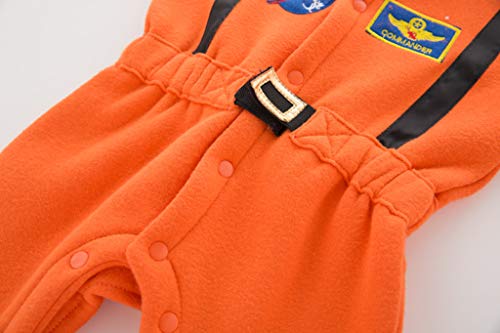 Juego De Roles Bebé NiñO NiñA Mono De Manga Larga Traje Espacial Astronauta Ropa Gruesa Y Abrigada Pijama CóModo Traje De Juego Traje De Rendimiento Nuevo Fiesta De Regalo(Naranja,12-18 meses/95)