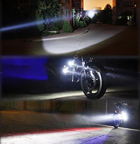 Justech 2X Faros de Motocicleta Luces de Niebla para Luces de Delantera de Motocicleta de DRL CREE U5 con el Interruptor de Encendido para Motocicleta Harley Quad Scooter Bicicleta Remolque Barco