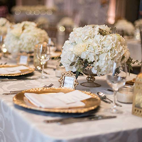 JUSTIDEA Flores Artificiales Hortensia Flor Falsa Ramo de Flores Blanco para Decoración de Boda Hogar (10 Piezas)