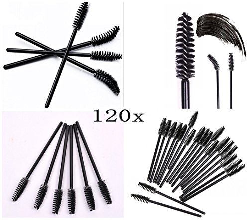 JZK 120 Piezas desechables pestañas cepillos varitas rimel cepillos mascara cepillo