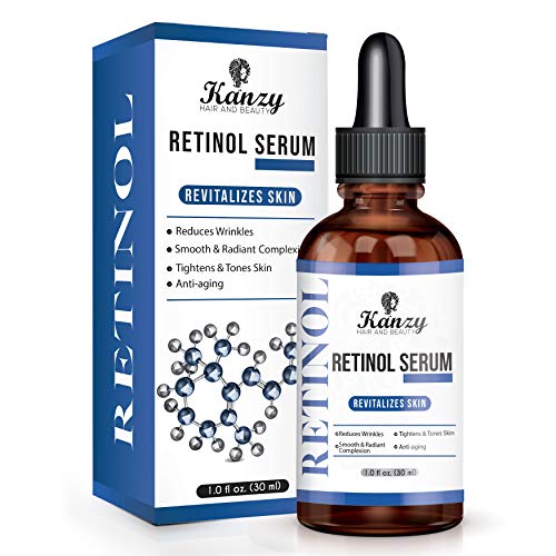 KANZY Retinol Sérum 2.5% con ácido hialurónico para el acné antienvejecimiento Círculos oscuros Arrugas aceite facial aceite de piel humectante de piel para Pieles Sensibles 30ML