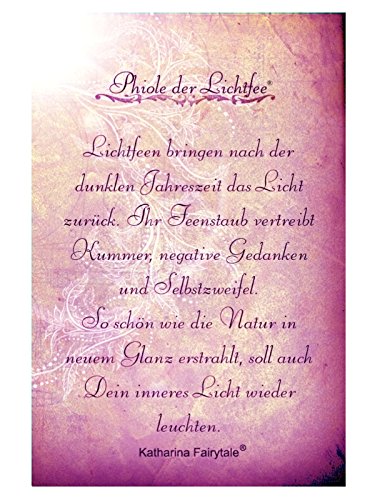 Katharina Fairytale - Phiole der Lichtfee - Cadena con amuleto de la suerte de frasco con polvo de hada de luz para mujer, brilla en la oscuridad, color rosa