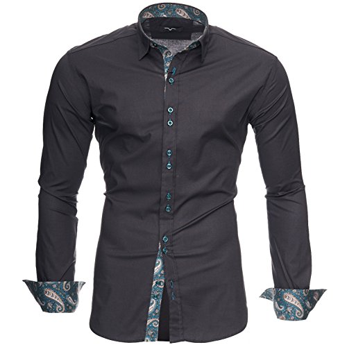 Kayhan Hombre Camisa Royal Paisley Grey (XXL)