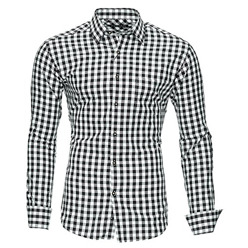 Kayhan Hombre Camisa Slim fit, Oktoberfest Black XXL