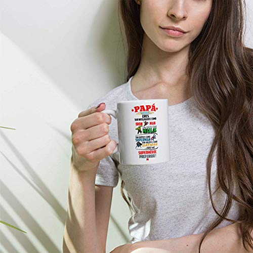 Kembilove Taza de Café para Papá Eres mi Superhéroe Preferido – Taza de Desayuno para Regalar el día del Padre – Tazas de Café y Té para Padres y Abuelos – Regalo Original