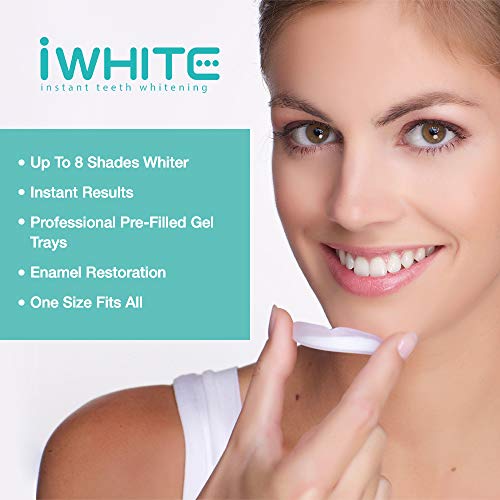 Kit de blanqueamiento dental iWhite Instant 2 con 10 moldes - Hasta 8 tonos más claros - Restaura el esmalte - Blanqueamiento dental profesional - Ingredientes probados clínicamente - Blanqueamiento físico