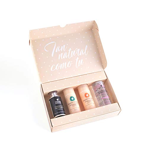 Kit de Cosmética Natural Piel de Seda | Caja Cosmética con 4 cremas: Hidratante HP Seda | Nutritiva EG Seda | Contorno Ojos y Labios HP Seda y de REGALO Agua Micelar Desmaquillante