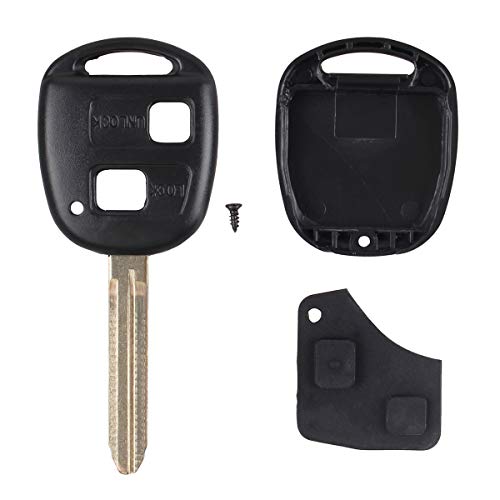 Kit de repuesto de llave de coche de mando con 2 botones, con almohadilla de goma, para Toyota Prado RAV4