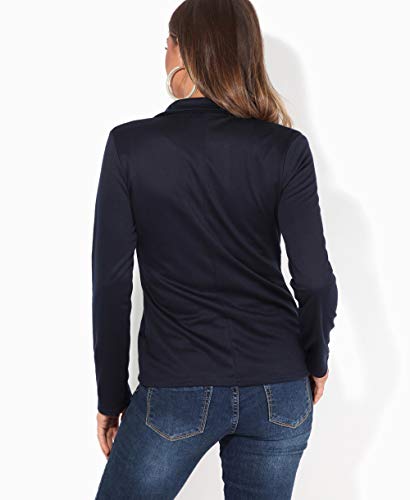 KRISP Chaqueta Mujer Vestir Casual Elegante Básica Blazer Talla Grande Traje Manga Larga Joven, (Azul Marino (3558), 36 EU (08 UK)), 3558-NVY-08