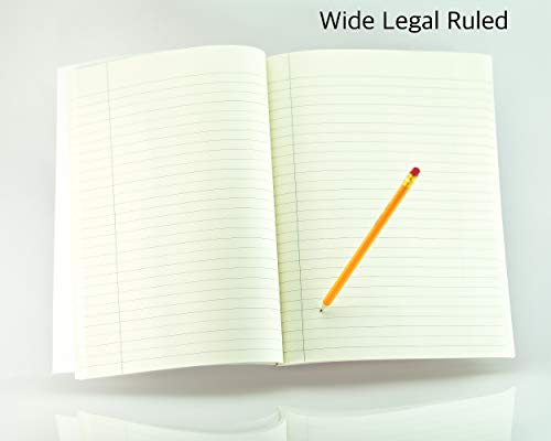 Krisp Wide Legal Ruled Composition Writing Notebook - 110 Large Pages Lined for School Subjects, Office and Personal Use. Perfect size 8”x11” Inches. ... Gifts for Students and Professionals)