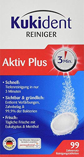 Kukident Aktiv Plus Express, Pack de 3 x 99 Tabletas