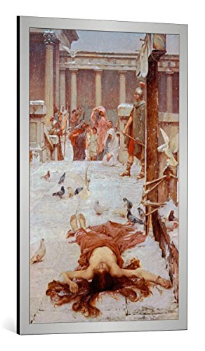 Kunst für Alle Cuadro con Marco: John William Waterhouse Saint Eulalia - Impresión artística Decorativa con Marco, 60x100 cm, Plata cepillada