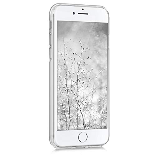 kwmobile Funda Compatible con Apple iPhone 7/8 / SE (2020) - Carcasa de TPU y Live, Laugh, Love en Blanco/Transparente