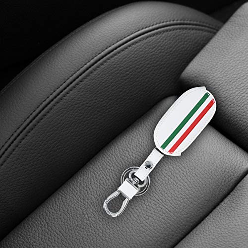 kwmobile Funda Compatible con Fiat Lancia Llave de Coche Plegable de 3 Botones - Cubierta de Cuero sintético - Case para Mando y Control de Auto Bandera Italiana