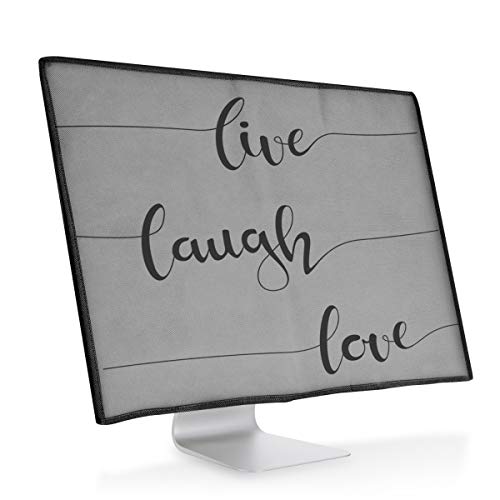 kwmobile Funda Compatible con Monitor de 24-26" - Cubierta Anti Polvo para Pantalla - Protector Live, Laugh, Love