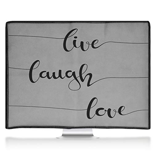 kwmobile Funda Compatible con Monitor de 24-26" - Cubierta Anti Polvo para Pantalla - Protector Live, Laugh, Love