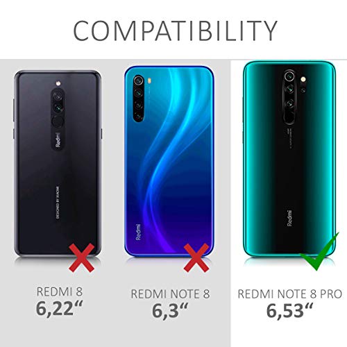 kwmobile Funda Compatible con Xiaomi Redmi Note 8 Pro - Carcasa móvil de Silicona - Protector Trasero en Frambuesa metálico