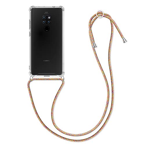 kwmobile Funda con Cuerda Compatible con Huawei Mate 20 - Carcasa Transparente de TPU con Cuerda para Colgar en el Cuello