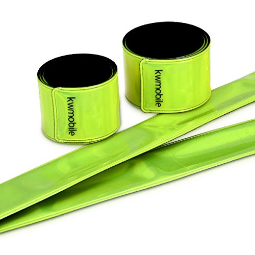 kwmobile Set de 6 Cintas Reflectantes - Banda Reflectante neón de Alta Visibilidad para Actividades Deportivas - Tiras Fluorescentes 34 x 3CM EN13356