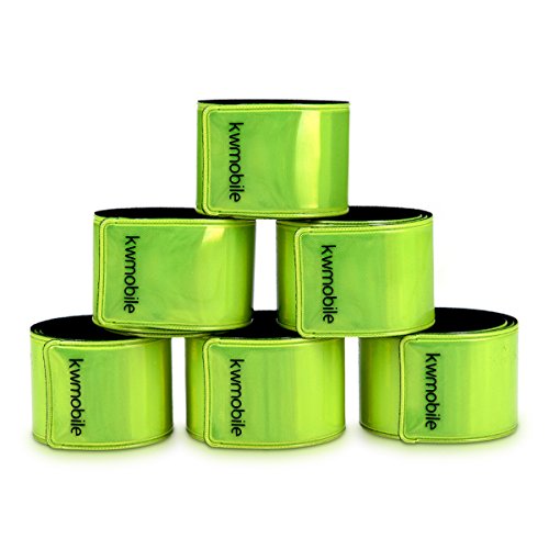 kwmobile Set de 6 Cintas Reflectantes - Banda Reflectante neón de Alta Visibilidad para Actividades Deportivas - Tiras Fluorescentes 34 x 3CM EN13356