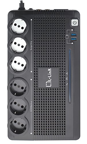 L-Link LL-700-G6 - Batería extraíbles con 6 schukos, Color Negro