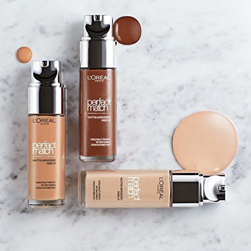 L 'Oréal Paris Foundation Perfect Match, maquillaje líquido, cobertura e hidratación para una tez natural - 1R / 1C Rose Ivory, 30 ml