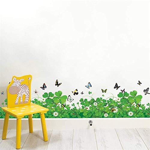 La Más Nueva Línea De Zócalo De Trébol Fresco Romántico Butterfly Flora Diy Home Decal Etiqueta De La Pared Extraíble Cocina Sala De Estar Arte Mural