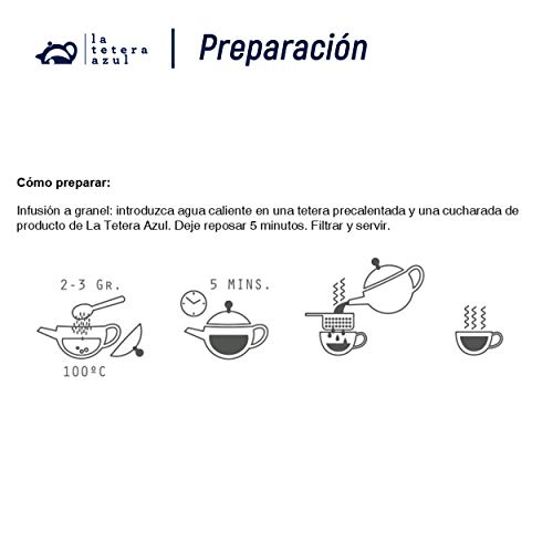 LA TETERA AZUL Infusión De Tila Premium, Pura, Limpia, Solo Flores De Tila. Infusión Relajante. Bote A Granel De 50 Gramos Para 33 Infusiones.