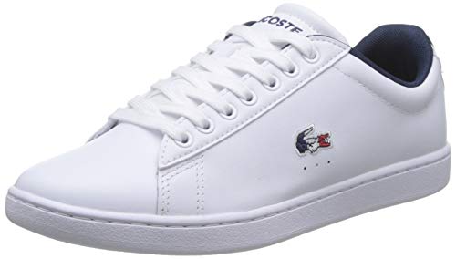 Lacoste Carnaby EVO Tri 1 SFA, Zapatillas para Mujer, Blanco (Wht/Nvy/Red), 39 EU