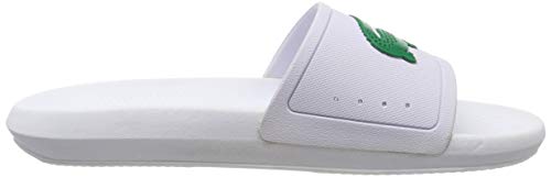 Lacoste Croco Slide 119 1 CMA, Sandalias de Punta Descubierta para Hombre, Blanco (White/Green), 40.5 EU